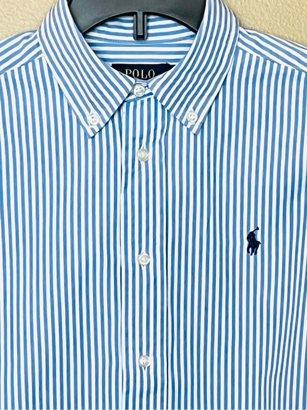 POLO Ralph Lauren Dress Shirt Little Kid 7 years old  Button Front White / Blue